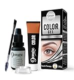 Demure Color Gel Augenbrauenfarbe und Wimpernfarbe 30g, Augenbrauen- und Wimpernfarbstoff Kit mit Keratin-Komplex für optimale Festigkeit, Glanz und Farbe (1.0 Schwarz)