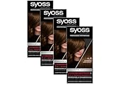 Syoss Color Coloration 4_8 Schokobraun Stufe 3 (4 x 115 ml), permanente Haarfarbe für bis zu 10 Wochen Farbintensität und 70% weniger Haarbruch*