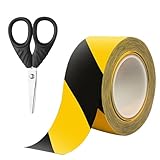 WangChaoJiu Klebeband Gelb Schwarz, 33m x 5cm Absperrband Gelb Schwarz, Sicherheitsband, Wasserdicht Selbstklebendes Warnband Markierungsband Flatterband für Autos Anhänger Outdoor
