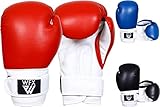 Kinder-Boxhandschuhe für Kampfsport, Sparring, Junior-Handschuhe, strapazierfähiges Leder, MMA-Training, Boxsack, Handschuhe, Schlag-Muay-Thai-Kickboxen, Jungen und Mädchen (rot, 113 g)