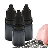 Stempeltinte Nachfüller set, Stempelfarbe Schwarz Zum Nachfüllen, 10 ml x 3 Flaschen Stempel Tinte, Nachfülltinte für Stempelroller, Datenschutzstempel, Rollstempel