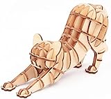 Vyperion 3D Puzzle Haustier Tier Faule Katze Holzpuzzle Modellbausatz | Pädagogisches Erwachsenenhandwerk STEM 3D Holzpuzzles für Erwachsene