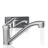 EISL Spültischarmatur SPEED, 360° schwenkbarer Wasserhahn Küche, ideale Küchenarmatur für Doppelspülbecken, Einhebelmischer Chrom, NI182SCR