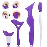 UWOBEFO 4 Stück Eyeliner Schablone für Anfänger Lidstrich Schablone Silikon Eyeliner Make-Up Schablonen Violett Mehrzweck-Augen-Make-up-Werkzeug für Eyeliner für Eyeliner, Gesichtskontur, Wimpern
