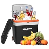 Enventor Kühlbox 33 Liter, Elektrische Kühlbox mit Rollen & Verlängerter Griff, Gefrierbox zum Warmhalten und Kühlen, 12V 230V, ECO Modus, Kühlschrank für Auto, Camping und Boot
