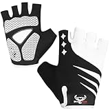 BEAST RAGE Halbfinger-Fahrradhandschuhe für Männer und Frauen mit Gelpolster rutschfest stoßdämpfend Gewichtheber-Fitnesshandschuhe Fingerlose atmungsaktive Mountainbike-Handschuhe für MTB
