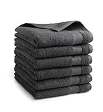 DoubleDry Premium Handtücher Set - 6 Stück 50 X 100 cm Baumwolle - 500 g/m² - Weich & Saugstark - Handtuch Badetuch badehandtücher für Bad und Dusche (Anthrazit)
