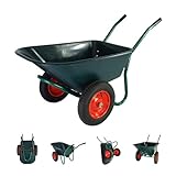 2-Rad Schubkarre Gartenschubkarre Schiebkarre Gartenkarre 100l 160kg (Metall | Kunststoff/Luftrad | PU-Rad) (Kunststoff | Luftrad)