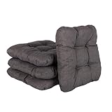 HLKauf 4 | 6 | 8er Set Sitzkissen 38x38x8 cm | weiche Kissen | Für Garten, Camping, Gastronomie oder Bistro | Oeko-Tex und Made in EU (Anthrazit & 1x HLKauf-Block, 8er-Set)