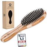 Testnote: Sehr gut - Kombi Hundebürste & Katzenbürste I Glätten und Entfilzen I kurz - mittellangem Fell geeignet I Hundekamm für Unterwolle I + Gratis Pflegehandbuch