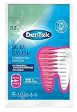 DenTek Slim Brush - Größe 1 - extra fein - für sehr enge Zahnzwischenräume - mit Minzgeschmack und hygienischer Schutzkappe, 32 Stück Pink