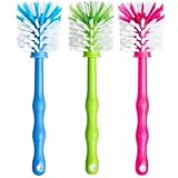 3er Pack Spülbürste für Mixbehälter, Reinigungsbürste perfekt geeignet zum Reinigen von Küchenmaschinen mit Mixbehältern, Standmixer, u.v.m. Zubehör Bürste (1x Blau/ 1x Grün/ 1x Pink)