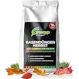 Greenyp Herbstrasendünger Langzeit (20kg / 600m²) I mit 90 Tage Langzeitwirkung + extra Kalium I macht den Rasen Winterfest & Tiefgrün I Herbstdünger Rasen Rasendünger Herbst