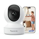 Reolink 2K Überwachungskamera Innen, 360°-Ansicht Indoor Kamera WLAN mit Auto-Tracking, Baby Monitor mit Personen-/Tier-/Weinen-Erkennung, 2,4 GHz Wi-Fi, Privatmodus, 2-Wege-Audio, E1 4MP