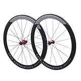 LSRRYD Vorder- Und Hinterräder 700C Rennrad-Radsatz 30/40/50MM Doppelwandige Fahrradfelgen C/V/Felgenbremsnabe 7/8/9/10/11/12-Gang-Kassette 100/130MM Schnellspanner(Red Hub,30mm)