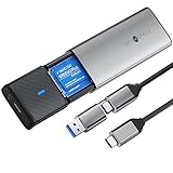 NVMe Gehäuse [Werkzeuglos], SETMSPACE M2 SSD Gehäuse [NVMe & SATA], M.2 SSD Gehäuse mit 2-in-1 Kabel, M2 USB Adapter für M-Key und B&M-Key, M2 SSD Case aus Aluminium- Grau Enclosure