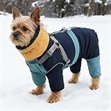 Generisch Hundejacke Winterweste Jacken mit Geschirr, Hundepullover Fleece Hunde Jacke Winter Schneeanzug Hund Winter Outdoor Hundemantel mit Klettverschluss Hunde Schneeanzug