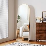 Clevich Standspiegel, 150 x 50 cm, gewölbter Ganzkörperspiegel mit goldenem Aluminiumrahmen, Anlehn- oder Hängespiegel für Wohnzimmer, Schlafzimmer, Eingangsbereich