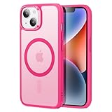 ESR Schutzhülle für iPhone 14/13, durchscheinende matte Hülle mit Displayschutzfolie, kompatibel mit MagSafe, militärischer Schutz, Classic-Serie, Frosted Hot Pink