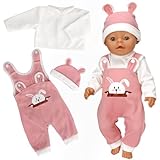 YHGETSUM Kleidung Outfits für Baby Puppen Kleidung puppenkleidung 36 cm-43cm Baby Newborn Kleid Zubehör mit Hut Langarm Hose Geschenk für Kinder Mädchen Jungen - Hase puppenkleider(Powdered-1)