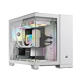 CORSAIR 2500X Small-Tower mATX-Doppelkammer-PC-Gehäuse – Gehärtetes Panoramaglas - Umgekehrte Verbindung Motherboard-Kompatibel – Keine Ventilatoren Inbegriffen – Weiß