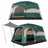 FANTASK Unisex – Erwachsene Campingzelt Tunnelzelte, Grün, 323 x 211 x 189 cm