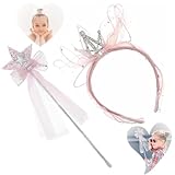 Krone Haarreifen, Glitzer Prinzessin Stirnband mit Stern Zauberstab, Krone Haarband, Geburtstagskrone für Geburtstagsfeiern für Mädchen und Frauen, Baby-Taufen und Kostümpartys