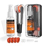 Maliton tragbarer brillenreiniger,inklusive 30ml Antibeschlag-Brillenreinigungsspray,[8 in 1] Brillen Reparaturset mit Nasenpad/Schraubendreher/Brillenputztuch,Black