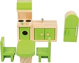 Small Foot Puppenhausmöbel Küche aus Holz, passend für Biegepuppen, Ergänzungen für Puppenhäuser, 5 teilig, 10873, 12 x 12 x 5 cm