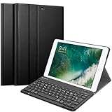 Fintie Tastatur Hülle für iPad Air 2 / iPad Air - Ultradünn leicht Ständer Schutzhülle Keyboard Case mit magnetisch Abnehmbarer drahtloser Deutscher Bluetooth Tastatur, Schwarz