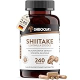 SHROOMY Shiitake (Lentinula edodes) Kapseln – 240 Stück – 40% Polysaccharide & 20% Beta-Glucan – vegan