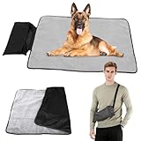 Hundedecke für Unterwegs, Faltbare Wasserdichte Haustier Decke Camping Decke Hund Katze Mat Wärmende Decke, Hundebett Hundematte für Outdoor Innen Große Reisedecke für Haustier, 100 x 70 cm (Schwarz)