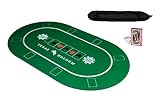 KrockaZone. - XXL Profi Pokermatte 100 x 60cm + Tragetasche & Karten Set - Unterlage Pokertisch/Poker Tischauflage/Pokerteppich/Pokertuch