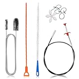 5 Stück Abflussreiniger Spirale, Krallengreifer mit Rohrreiniger Abflussbürste und Flexible Rohrreinigungsbürste Spirale Abfluss Rohrreinigung Abflussspirale für Küche Bad Abwasserkanäle