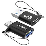 Omivine USB 3.0 auf USB C OTG Adapter, USB Typ C auf USB Adapter mit Schlüsselband (2 Pack)