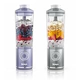 Ninja Blast Max Tragbarer Mixer/Blender/Smoothie Maker, 2 x 570 ml, wiederaufladbar, Mixbecher & auslaufsicherer Deckel, 3 Funktionen, Smoothies, Proteinshakes, Lavendel/Silber BC251EULS