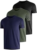 UEEKO UV Schutz Tshirt Herren 3 Pack UPF Sonnenschutz Functional Schwimmen T-Shirts Rash Guard Training Quick-Drying Outdoor Surf Wandern Running Fishing Atmungsaktives M