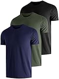 UEEKO UV Schutz Tshirt Herren 3 Pack UPF Sonnenschutz Functional Schwimmen T-Shirts Rash Guard Training Quick-Drying Outdoor Surf Wandern Running Fishing Atmungsaktives XXL