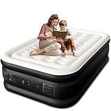 CHERIMOR Luftmatratze in voller Größe mit integrierter Pumpe, 45,7 cm erhöhter Komfort, 48 Stunden auslaufsicherer Test, verbessertes Wabensäulen-Design, unterstützt 272 kg, 2,5 Minuten Inflation für