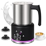 ByNaRIX Milchaufschäumer, 4 in 1 Milchaufschäumer Elektrisch für Heißer und Kalter Milchschaum, 500 ML Edelstahl Milchschäumer Spülmaschinenfest für Kaffee, Latte, Cappuccino, Schwarzer