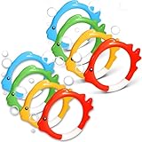 X8 Tauchringe Kinder – Tauchreifen in Fischform 12 cm – Buntes Tauchspielzeug für Kinder und Erwachsene – Sicheres Wasserspielzeug für Pool, Tauchertraining und lustige Wasserspiele