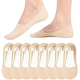 Caldodo Sneaker Socken Damen 39-42 35-38 Füsslinge, Unsichtbare Füßlinge Rutschfest Sommer Sneakersocken No Show Ballerina Socken, Beige