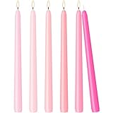 6 Stück rosa Spitzkerzen, 30,5 cm, tropffrei, rauchfrei und geruchlos, handgegossene hohe Kerzenständer für Hochzeiten, Abendessen, Advents, Partys und Heimdekoration