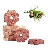 Mikiuly Zedernholz Ringe, Premium Zedernholz Ringe gegen Kleidermotten, ZedernholzRinge Mottenschutz, Natürlicher Mottenschutz aus Zedernholz, für Schublade & Anti Motten Kleiderschrank, 8 Stück