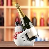 Weinflaschenhalter mit Schneemann-Statue, dekorativer einzelner Weinflaschenständer, niedlicher Schneemann-Figur, Dekoration für Küche, Bar, Esszimmer, Tafelaufsatz, Eingang