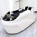 Elektrische Salon-Massageliege mit Wasserzyklus, intelligenter Massagefunktion, Ambientebeleuchtung, einteiligem Design aus weißem Glas und Stahl, Kopf-Spa-Ausstattung