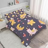 Neutral Bettdecke 135x200 4 Jahreszeiten, Alpaka Stern Vierjahreszeiten Steppdecke 135x200, Warme Ganzjahresdecke Sommer Bettdecke Ohne Bezug Waschbar Schlafdecke mit 2 Kissenbezug 80x80cm M208