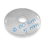 mocisa Universal BBQ Grillplatte 80 cm | Feuerplatte | Fassgrill | Kugelgrill | Ø80 cm Stahl Stärke 5mm | hergestellt in Bayern | Plancha | Feuerring | Grillring | BBQ Ring | BBQ-Disc