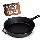 BBQBOSS Gusseisenpfanne 24cm [2,1 Liter] Eisenpfanne – cast iron pan – frying pan – Induktion – Gußpfanne – für Gasgrill - für Kohlegrill