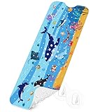 Badewannenmatten rutschfest Kinder，100% BPA frei Enthält 2 Haken zum Aufhängen,100x40cm，Antirutschmatte für Badewanne，Duschmatte,schimmelresistent & maschinenwaschbar,Badematte Kinder Badewanne